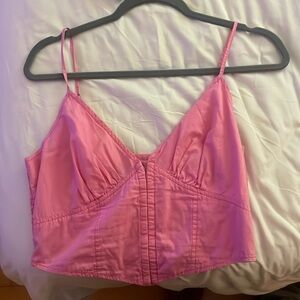 Urban outfitters pink button corset top